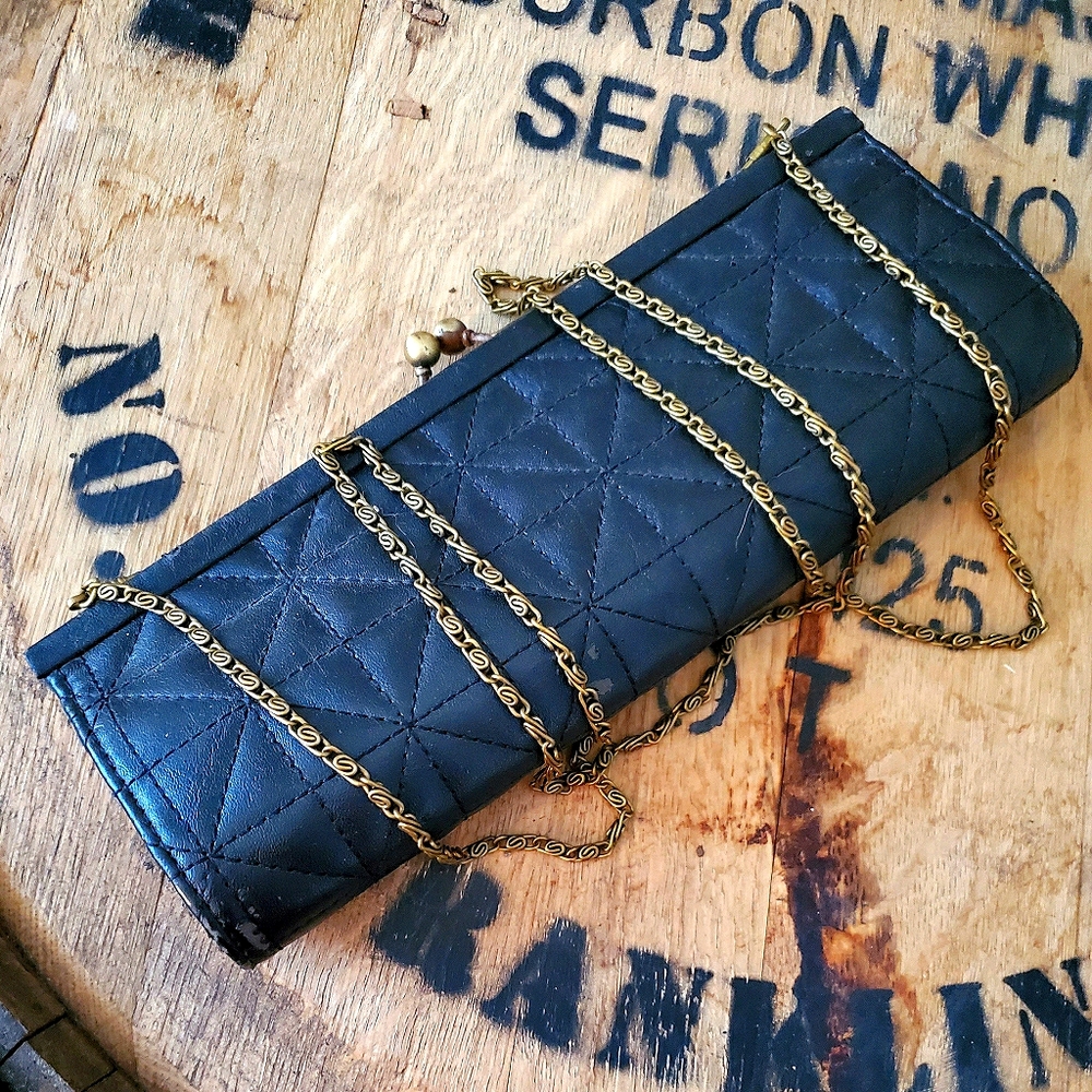Vintage Leather Clutch/Crossbody Purse